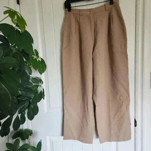 High waisted pleated wide leg vintage wool trousers